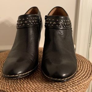 Women’s high heel booties.